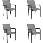 Reduzierte Moderne JATI&KEBON Gartenstühle & Balkonstühle pulverbeschichtet aus Polyrattan wetterfest Höhe 0-50cm 4-teilig 