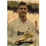 Cristiano Ronaldo Fussball Leinwandbild  AK ART Wanddeko Wandbild 