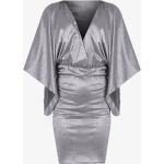 Reduzierte Silberne Mini V-Ausschnitt Minikleider & kurze Kleider aus Polyester für Damen Größe M 