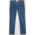 Blaue Vintage Bio Slim Fit Jeans mit Reißverschluss aus Denim für Herren 