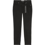 Reduzierte Schwarze Unifarbene Marc O'Polo Nachhaltige Ankle-Jeans mit Gürtel mit Reißverschluss aus Denim für Damen Größe XXL 