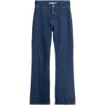Reduzierte Blaue Bestickte Bershka Jeans mit Stickerei mit Reißverschluss aus Denim für Damen Größe XXL Weite 27, Länge 28 