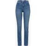 Reduzierte Blaue Bestickte Brax Slim Fit Jeans mit Reißverschluss aus Denim für Damen Große Größen 