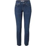 Reduzierte Dunkelblaue Bestickte MAC Jeans Slim Fit Jeans mit Reißverschluss aus Denim für Damen Große Größen Weite 32 