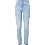 Reduzierte Hellblaue Bestickte LEVI'S 501 Jeans mit Stickerei aus Denim für Damen Größe XL 