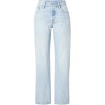 Reduzierte Hellblaue Bestickte LEVI'S 501 Jeans mit Stickerei aus Denim für Damen 