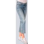 Reduzierte Hellblaue Unifarbene Casual CAMBIO Nachhaltige Straight Leg Jeans mit Glitzer für Damen Größe XS 