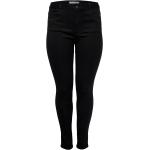 Reduzierte Schwarze ONLY Augusta 5-Pocket Jeans mit Reißverschluss aus Denim für Damen Große Größen Weite 35, Länge 36 