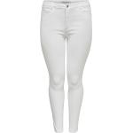 Reduzierte Weiße ONLY Augusta 5-Pocket Jeans mit Reißverschluss aus Denim für Damen Große Größen Weite 35, Länge 36 