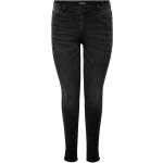 Reduzierte Schwarze ONLY Augusta 5-Pocket Jeans mit Reißverschluss aus Denim für Damen Große Größen Weite 41 