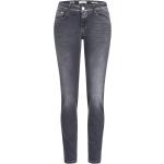 Dunkelgraue CLOSED Baker Slim Fit Jeans mit Reißverschluss aus Leder für Damen Größe XXL 