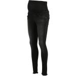 Schwarze Bestickte ONLY Blush Jeans mit Stickerei mit Reißverschluss aus Denim für Damen Größe XXL Große Größen Weite 25 