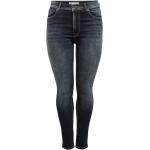 Reduzierte Schwarze ONLY Skinny Jeans mit Reißverschluss aus Denim für Damen Große Größen Weite 32 