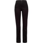 Schwarze Bestickte Brax Carola Jeans mit Stickerei mit Reißverschluss aus Denim für Damen Große Größen 