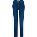 Reduzierte Blaue Bestickte Brax Carola Jeans mit Stickerei mit Reißverschluss aus Denim für Damen Größe XXL Große Größen Weite 25 