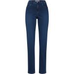 Reduzierte Blaue Bestickte Brax Carola Jeans mit Stickerei mit Reißverschluss aus Denim für Damen Größe XXL Große Größen Weite 25 