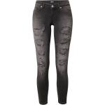 Schwarze Unifarbene ONLY Coral Ripped Jeans & Zerrissene Jeans mit Reißverschluss aus Denim für Damen Größe XXL 