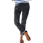 Schwarze Vintage Ripped Jeans & Zerrissene Jeans aus Musselin für Damen Größe L für den für den Sommer 