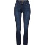 Reduzierte Blaue CECIL Toronto Slim Fit Jeans mit Reißverschluss aus Denim für Damen Größe XXL Weite 27, Länge 28 
