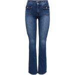 Blaue ONLY EBBA Bootcut Jeans mit Reißverschluss aus Denim für Damen Größe XXL Weite 25 