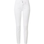 Weiße Bestickte Opus Elma Nachhaltige Slim Fit Jeans mit Reißverschluss aus Denim für Damen Größe XXL Weite 27, Länge 28 