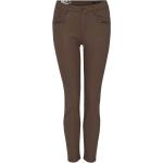Reduzierte Braune Opus Nachhaltige Slim Fit Jeans mit Reißverschluss aus Denim für Damen Größe XXL Große Größen Weite 25 