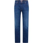 Reduzierte Dunkelblaue Bestickte WRANGLER Greensboro Jeans mit Stickerei mit Reißverschluss aus Denim für Herren Übergrößen Große Größen 