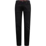 Schwarze Bestickte HUGO BOSS HUGO 734 Slim Fit Jeans mit Reißverschluss aus Denim für Herren Größe XL 