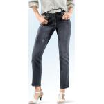 Anthrazitfarbene Bestickte Atmungsaktive bader Jeans mit Stickerei mit Reißverschluss aus Viskose für Damen Größe XS 