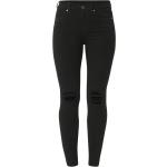 Schwarze Bestickte Dr Denim Jeans mit Stickerei mit Reißverschluss aus Denim für Damen Weite 30 