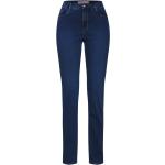 Reduzierte Blaue Bestickte Brax Mary Jeans mit Stickerei mit Reißverschluss aus Denim für Damen Größe XXL Große Größen Weite 27, Länge 28 