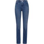 Reduzierte Blaue Bestickte Brax Mary Jeans mit Stickerei mit Reißverschluss aus Denim für Damen Größe XXL Große Größen Weite 25 