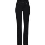 Reduzierte Schwarze Bestickte MAC Jeans Melanie Slim Fit Jeans mit Reißverschluss aus Denim für Damen Weite 30 