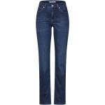 Reduzierte Dunkelblaue Bestickte MAC Jeans Melanie Slim Fit Jeans mit Reißverschluss aus Denim für Damen 