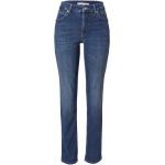 Reduzierte Blaue Bestickte MAC Jeans Melanie Slim Fit Jeans mit Reißverschluss aus Denim für Damen Große Größen 