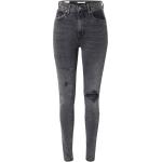 Dunkelgraue Unifarbene LEVI'S Ripped Jeans & Zerrissene Jeans mit Reißverschluss aus Denim für Damen Größe XXL 