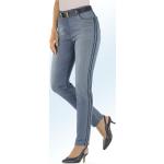Dunkelblaue bader 5-Pocket Jeans mit Galonstreifen mit Reißverschluss aus Baumwolle für Damen Größe XL 