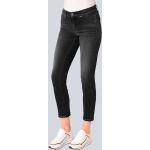 Reduzierte Schwarze Unifarbene Casual CAMBIO Nachhaltige Skinny Jeans mit Fransen aus Baumwollmischung für Damen Größe XS 