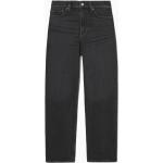 Schwarze COS Bio High Waist Jeans mit Reißverschluss aus Denim für Damen Größe XL 