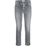 Reduzierte Graue Unifarbene CAMBIO Nachhaltige Slim Fit Jeans mit Reißverschluss für Damen Größe XS 