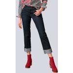 Reduzierte Dunkelblaue Unifarbene CAMBIO Nachhaltige Straight Leg Jeans mit Reißverschluss für Damen Größe XS Weite 44, Länge 28 