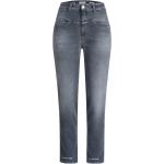 Graue CLOSED High Waist Jeans mit Reißverschluss aus Baumwolle für Damen Größe XS 