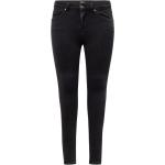 Reduzierte Schwarze Unifarbene ONLY Power 5-Pocket Jeans mit Reißverschluss aus Denim für Damen Große Größen Weite 32 