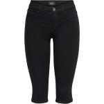 Schwarze ONLY Rain Capri-Jeans mit Reißverschluss aus Denim für Damen Größe XXL Weite 25 für den für den Sommer 