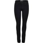 Schwarze Unifarbene ONLY Rain Nachhaltige 5-Pocket Jeans mit Reißverschluss aus Denim für Damen Größe XXL Weite 25 