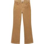 Reduzierte Hellbraune Mango Ankle-Jeans mit Reißverschluss aus Cord für Damen Größe XXL Große Größen Weite 27, Länge 28 