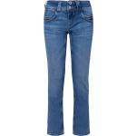 Reduzierte Blaue Bestickte Pepe Jeans Venus Slim Fit Jeans mit Reißverschluss aus Denim für Damen Größe XS Große Größen 