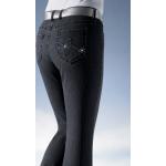 Schwarze Bestickte ASCARI Jeans mit Stickerei mit Reißverschluss aus Baumwolle für Damen Größe L 