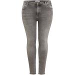 Reduzierte Graue ONLY Willy 5-Pocket Jeans mit Reißverschluss aus Denim für Damen Große Größen Weite 43 