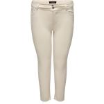 Cremefarbene Bestickte ONLY Willy Jeans mit Stickerei mit Reißverschluss aus Denim für Damen Große Größen Weite 32 